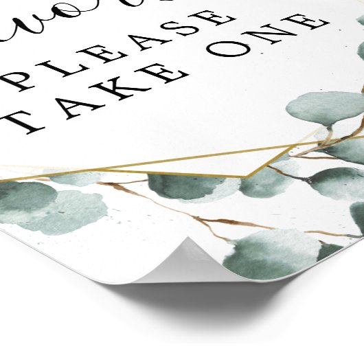 Eukalyptus Greenery Favors Sign Poster (Ecke)