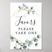 Eukalyptus Greenery Favors Sign Poster (Vorne)