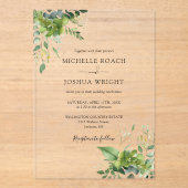 Eukalyptus Greenery Floral Elegante Hochzeit Acryleinladungen (Vorderseite)