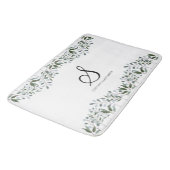Eukalyptus Greenery Floral Familienname Badematte (Schrägansicht)