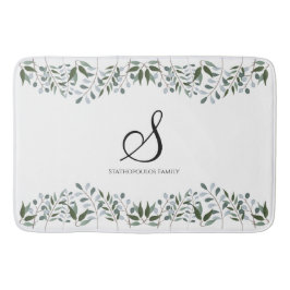 Eukalyptus Greenery Floral Familienname Badematte