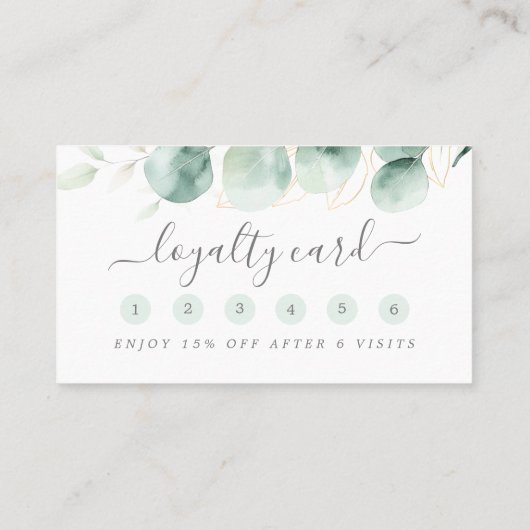 Eukalyptus Greenery Floral Gold Treuekarte (Rückseite)