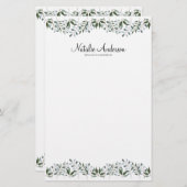 Eukalyptus Greenery Floral Personalize Briefpapier (Vorne/Hinten)