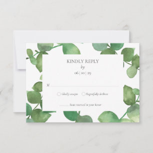 Eukalyptus Greenery Floral UAWG RSVP Karte