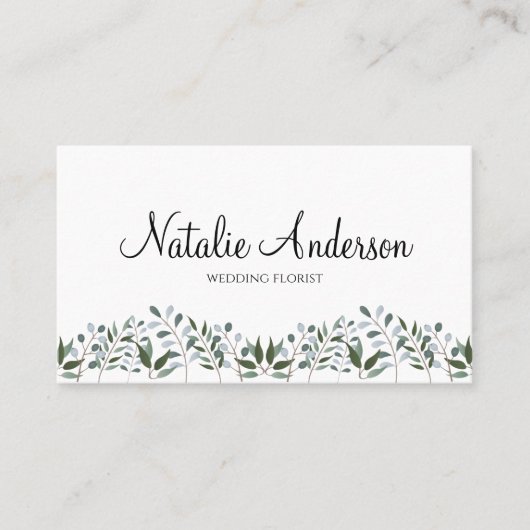 Eukalyptus Greenery Floral Visitenkarte (Vorderseite)