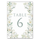 Eukalyptus Greenery Floral Wedding Tischnummern (Vorderseite)