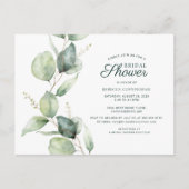 Eukalyptus Greenery Foliage Script-Brautparty Einladungspostkarte (Vorderseite)
