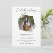 Eukalyptus Greenery Foto Feier des Lebens Einladung (Stehend Vorderseite)