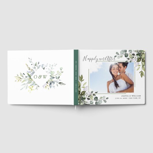 Eukalyptus Greenery FOTO Wedding Gästebuch (Voll)