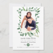Eukalyptus Greenery Foto Wedding Save The Date (Vorderseite)