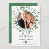 Eukalyptus Greenery Foto Wedding Save The Date (Vorne/Hinten)