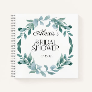 Eukalyptus Greenery Frame Green Blue Brautparty Notizblock