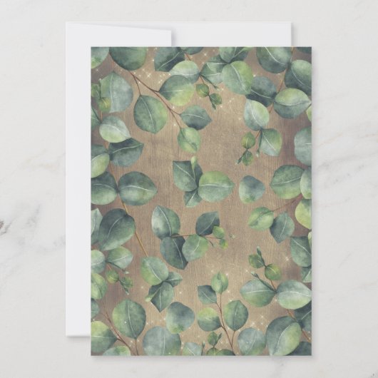 Eukalyptus Greenery Garland Rustikales Brautparty Einladung (Rückseite)