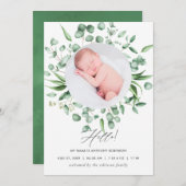 Eukalyptus Greenery Geburtstagskarte Ankündigung (Vorne/Hinten)