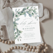 Eukalyptus Greenery Gender Neutral Baby Dusche