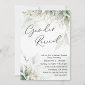 Eukalyptus Greenery Gender Reveal Party Einladung (Vorderseite)