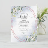 Eukalyptus Greenery Geometric Bridal Tee Party in Einladung (Stehend Vorderseite)