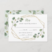 Eukalyptus Greenery Geometric Meal Choice RSVP Karte (Vorne/Hinten)