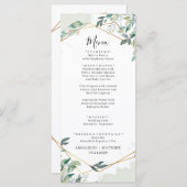 Eukalyptus Greenery Geometric Polterabend Menükarte (Vorne/Hinten)