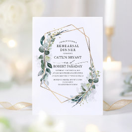 Eukalyptus Greenery Geometric Probe Abendessen Einladung