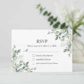 Eukalyptus Greenery Geometric RSVP Card Dankeskarte (Stehend Vorderseite)