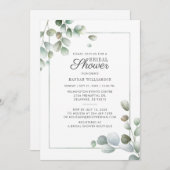 Eukalyptus Greenery Geometric Rustic Brautparty Einladung (Vorne/Hinten)