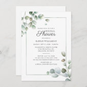 Eukalyptus Greenery Geometric Rustic Brautparty Einladung (Vorne/Hinten)