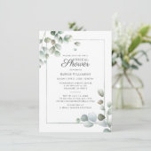 Eukalyptus Greenery Geometric Rustic Brautparty Einladung (Stehend Vorderseite)