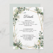 Eukalyptus Greenery Geometric Wedding Details Begleitkarte (Vorne/Hinten)