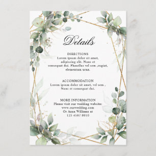 Eukalyptus Greenery Geometric Wedding Details Begleitkarte