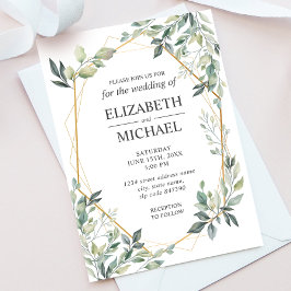 Eukalyptus Greenery Geometric Wedding Einladung