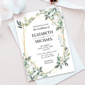 Eukalyptus Greenery Geometric Wedding Einladung