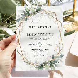 Eukalyptus Greenery Geometric Wedding Einladung