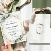 Eukalyptus Greenery Geometric Wedding Einladung