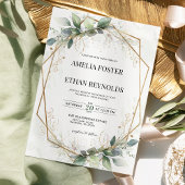 Eukalyptus Greenery Geometric Wedding Einladung