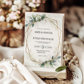 Eukalyptus Greenery Geometric Wedding Einladung