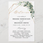 Eukalyptus Greenery Geometric Wedding Program (Vorderseite)