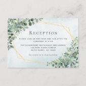 Eukalyptus Greenery Geometric Wedding Reception Begleitkarte (Vorderseite)