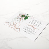 Eukalyptus Greenery Geometric Wedding Rose Gold Folieneinladung (Gedreht)