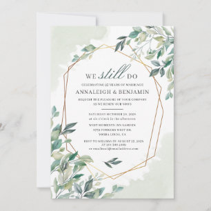 Eukalyptus Greenery Geometric Wedding Vow Renewal Einladung