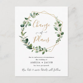 Eukalyptus Greenery Geometrische Planänderung Postkarte