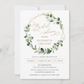 Eukalyptus Greenery Geometrisches Brautparty Einladung (Vorderseite)