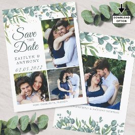 Eukalyptus Greenery Gold 4 Foto Save the Date