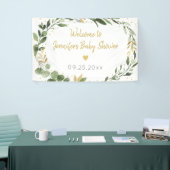 Eukalyptus Greenery Gold Baby Shower Banner (Messeveranstaltung)