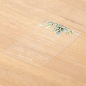 Eukalyptus Greenery Gold Blätter Botanische Hochze Acryleinladungen (Ablage )