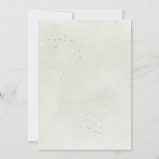 Eukalyptus Greenery Gold Blätter Botanische Hochze Einladung (Rückseite)