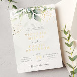 Eukalyptus Greenery Gold Blätter Botanische Hochze Folieneinladung<br><div class="desc">Schöne Hochzeitseinladung mit Aquarell Eukalyptus und Goldfolie-Blätter. Ideal für Hochzeiten im Frühling und im Sommer.</div>