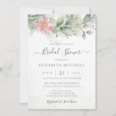 Eukalyptus Greenery Gold Blätter Brautparty Einladung (Vorderseite)