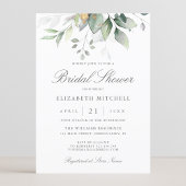 Eukalyptus Greenery Gold Blätter Brautparty Einladung