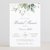 Eukalyptus Greenery Gold Blätter Brautparty Einladung